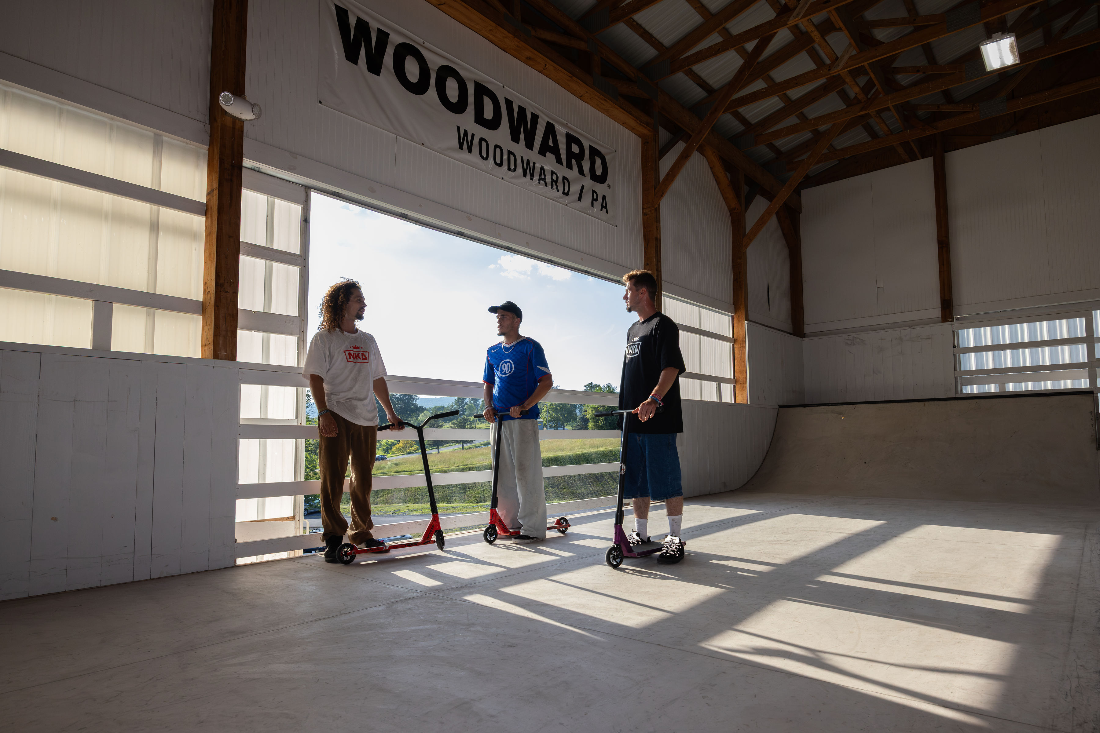 Mathias Villers, Matis Neyroud en Mattéo Wozniak samen bij Woodward in Pennsylvania
