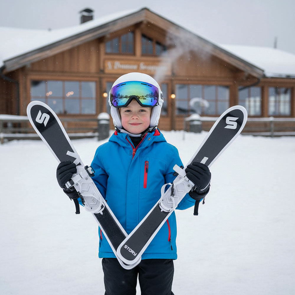Story Skiset voor kinderen met skistokken