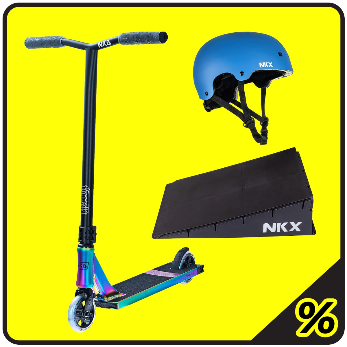10% Extra Korting – Stuntstep, Ramp & Helm Pakket – Beginner 5–10 jaar